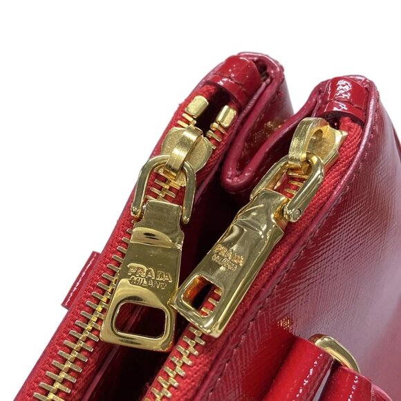 PRADA Galleria Mini Bag Red Patent Leather Handbag 738-082725 - Picture 12 of 14
